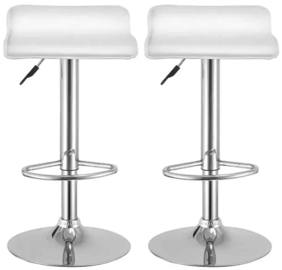 Set of 2 Swivel Bar Stools Backless Dining Chair