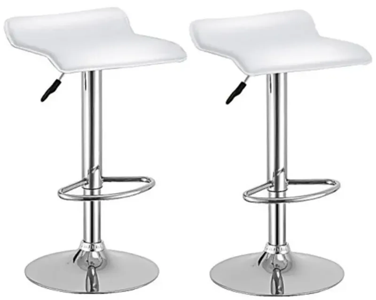 Set of 2 Swivel Bar Stools Backless Dining Chair