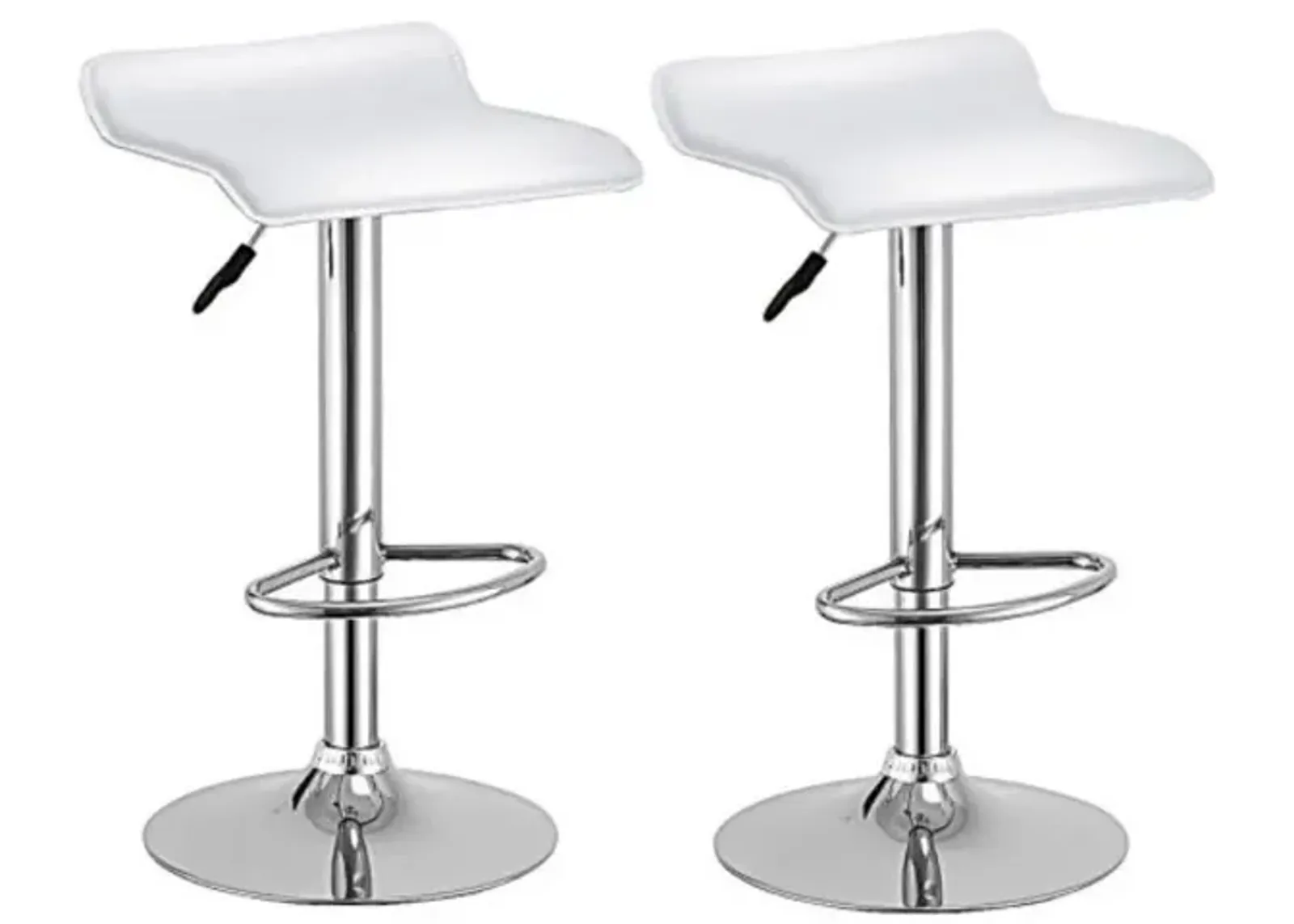 Set of 2 Swivel Bar Stools Backless Dining Chair