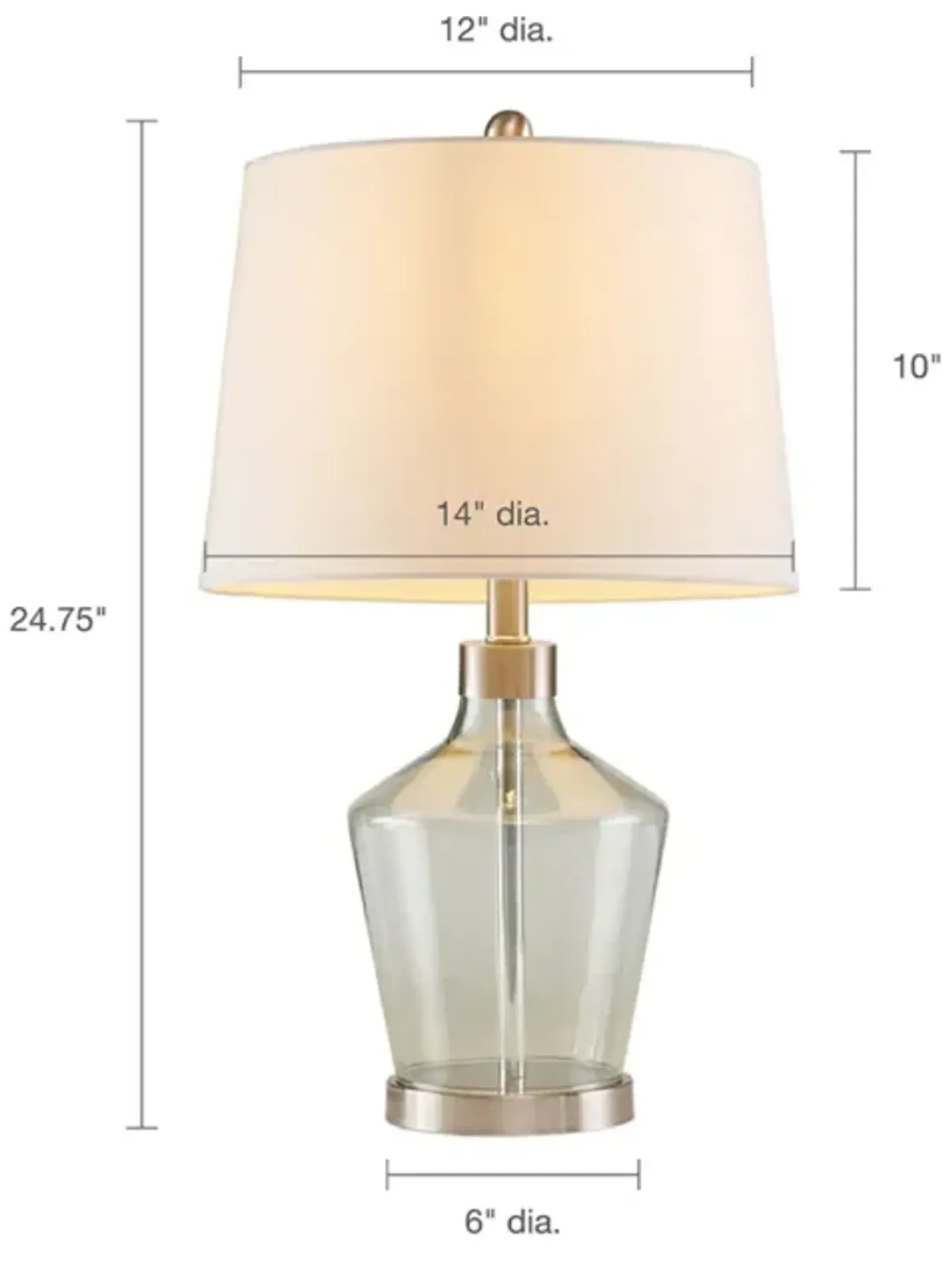 Harmony Angular Glass Table Lamp, Set Of 2