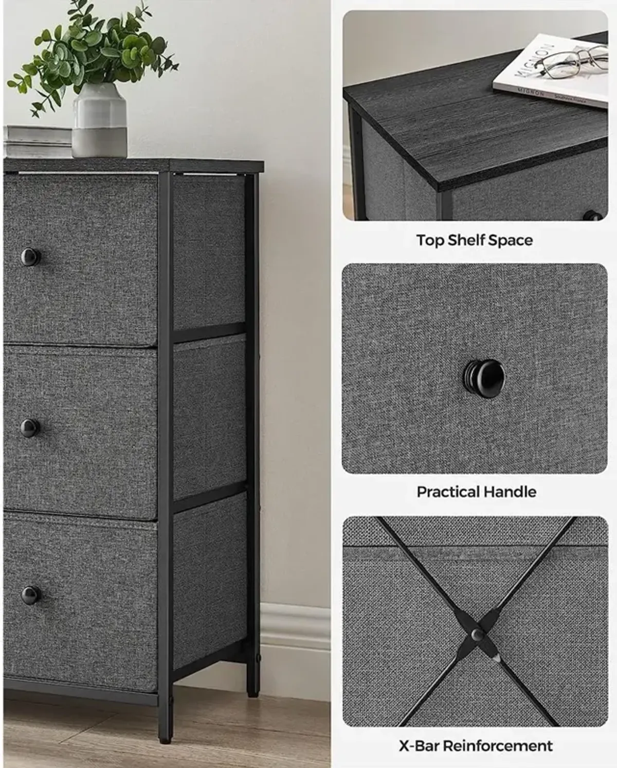 Closet Fabric Dresser with Metal Frame