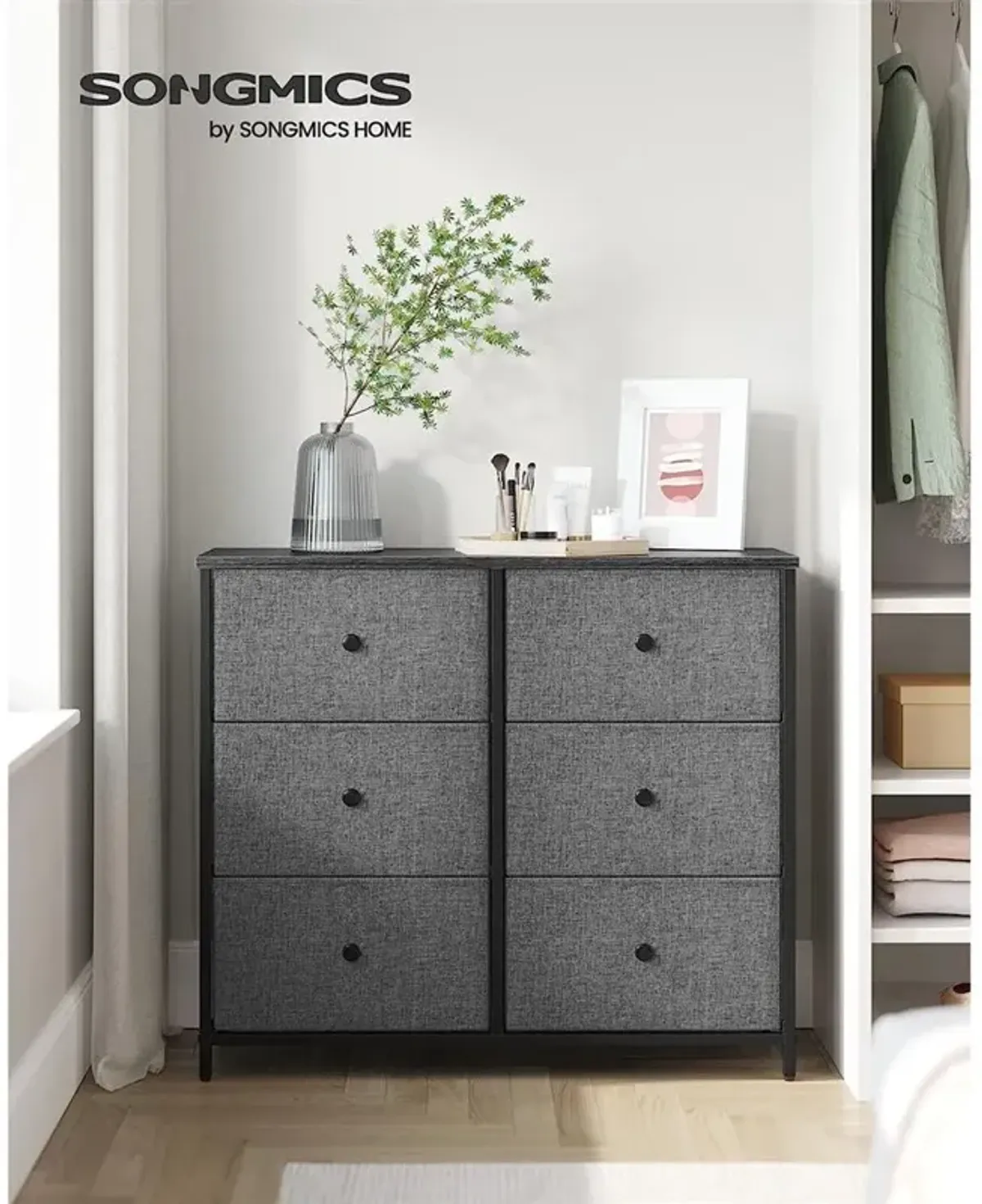 Closet Fabric Dresser with Metal Frame