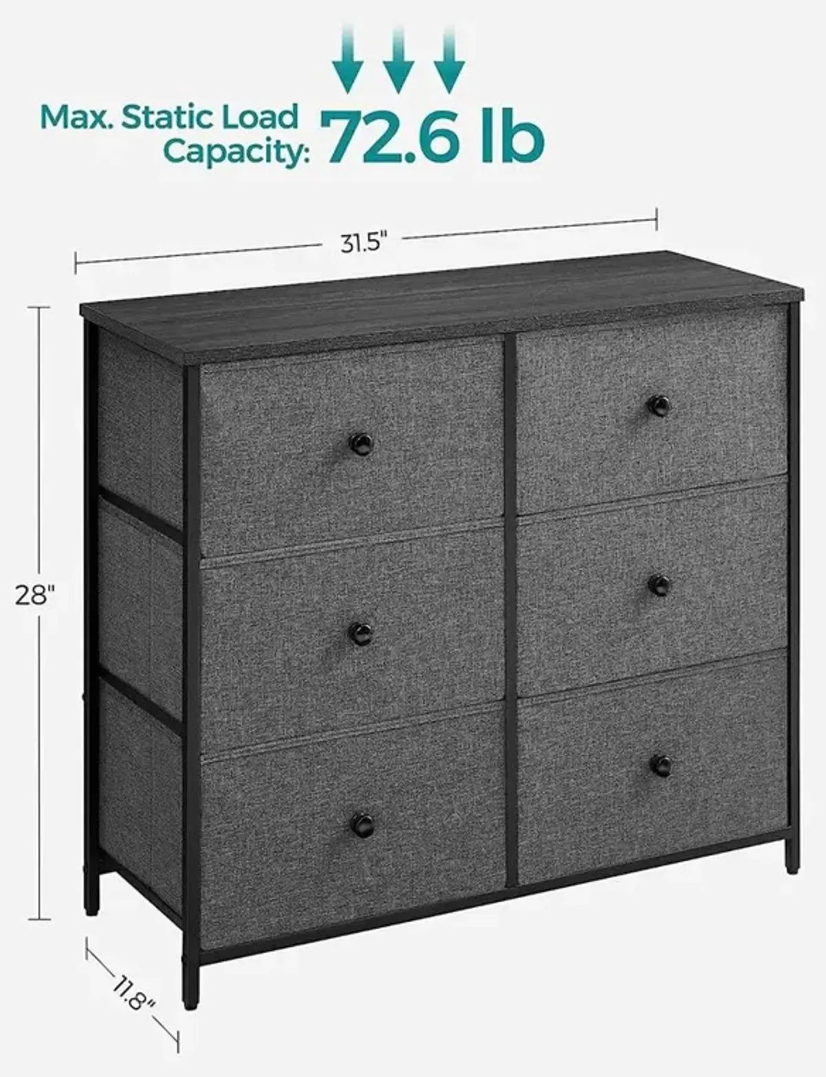 Closet Fabric Dresser with Metal Frame