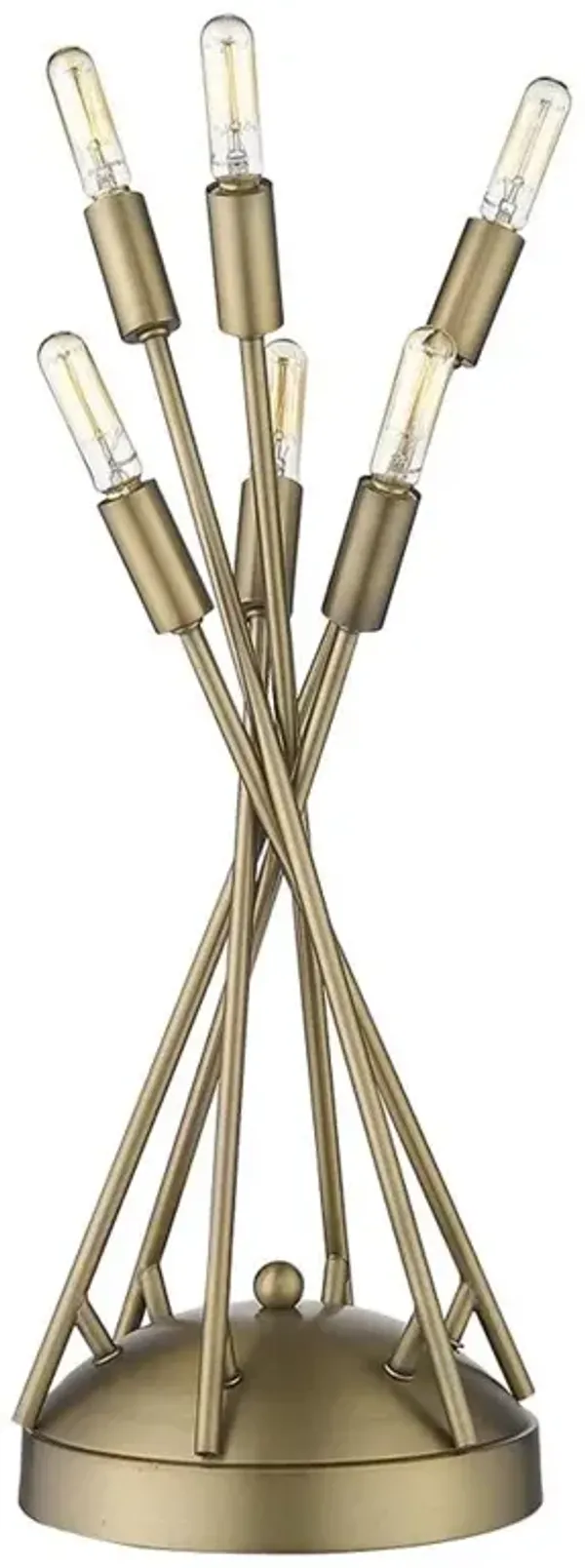 Hivvago 19" Brass Metal Six Light Novelty Table Lamp