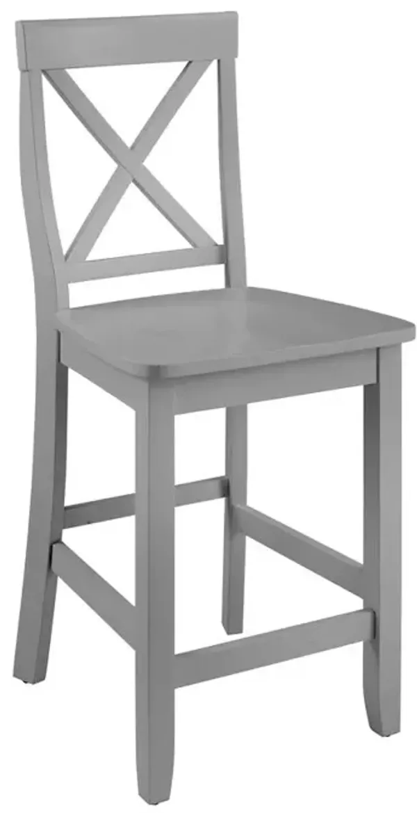X-Back 2Pc Counter Stool Set Gray - 2 Stools