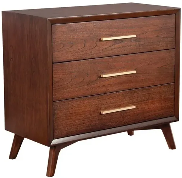 33 Inch Wooden Chest with 3 Drawers, Small, Brown - Benzara
