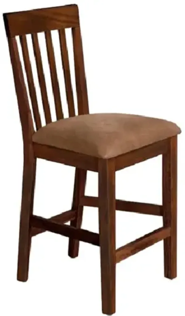 Sunny Designs Santa Fe Slatback Counter Stool with Cushion Seat