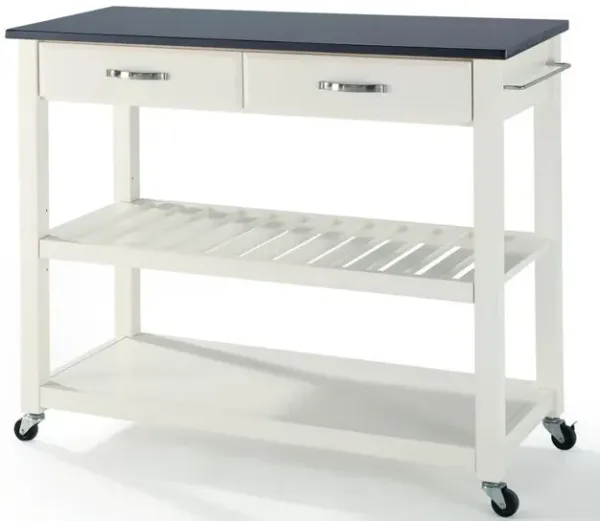 Granite Top Kitchen Prep Rolling Cart