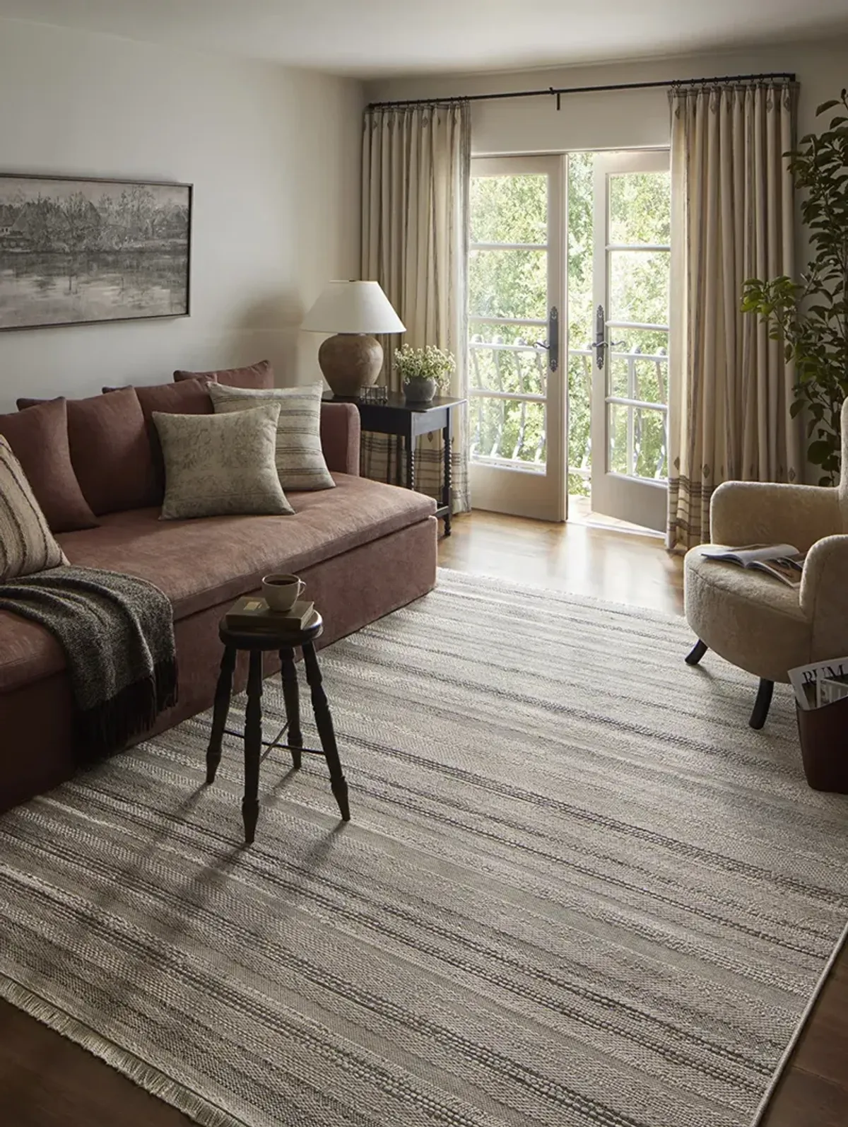 Malibu MAB-02 Ivory / Dove 11''4" x 15' Rug by Amber Lewis