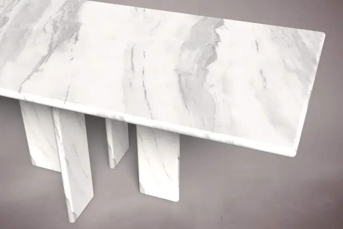 Luna Carrara Marble Dining Table 82.6"