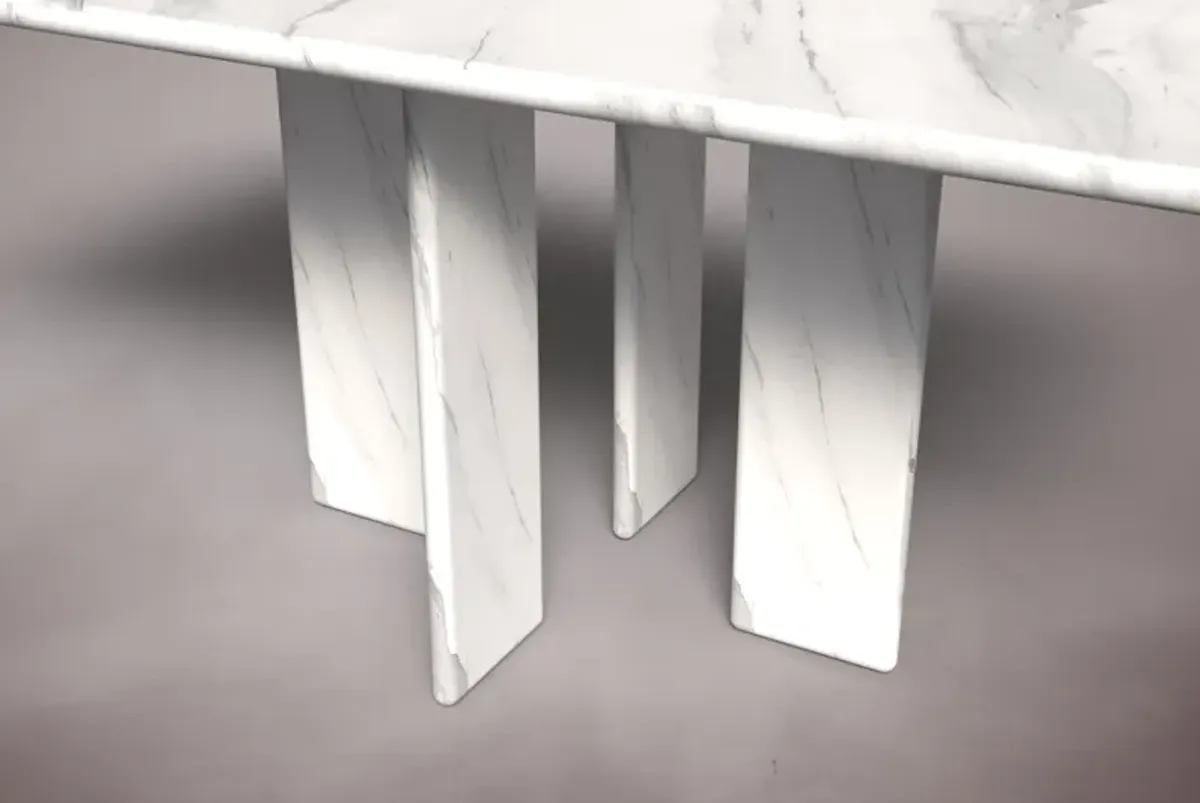 Luna Carrara Marble Dining Table 82.6"