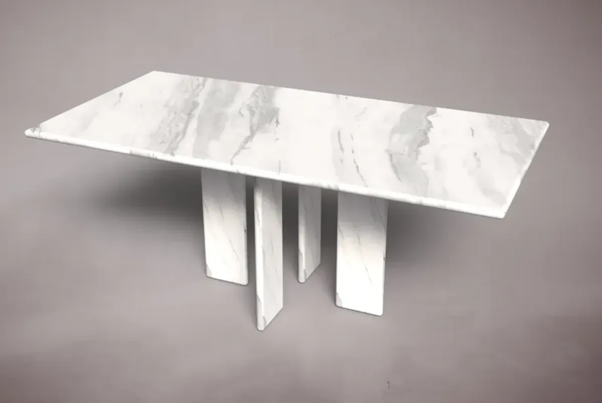 Luna Carrara Marble Dining Table 82.6"