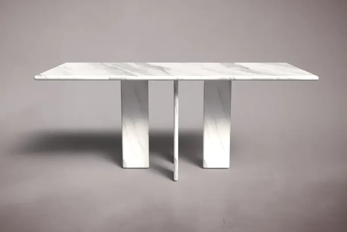 Luna Carrara Marble Dining Table 82.6"