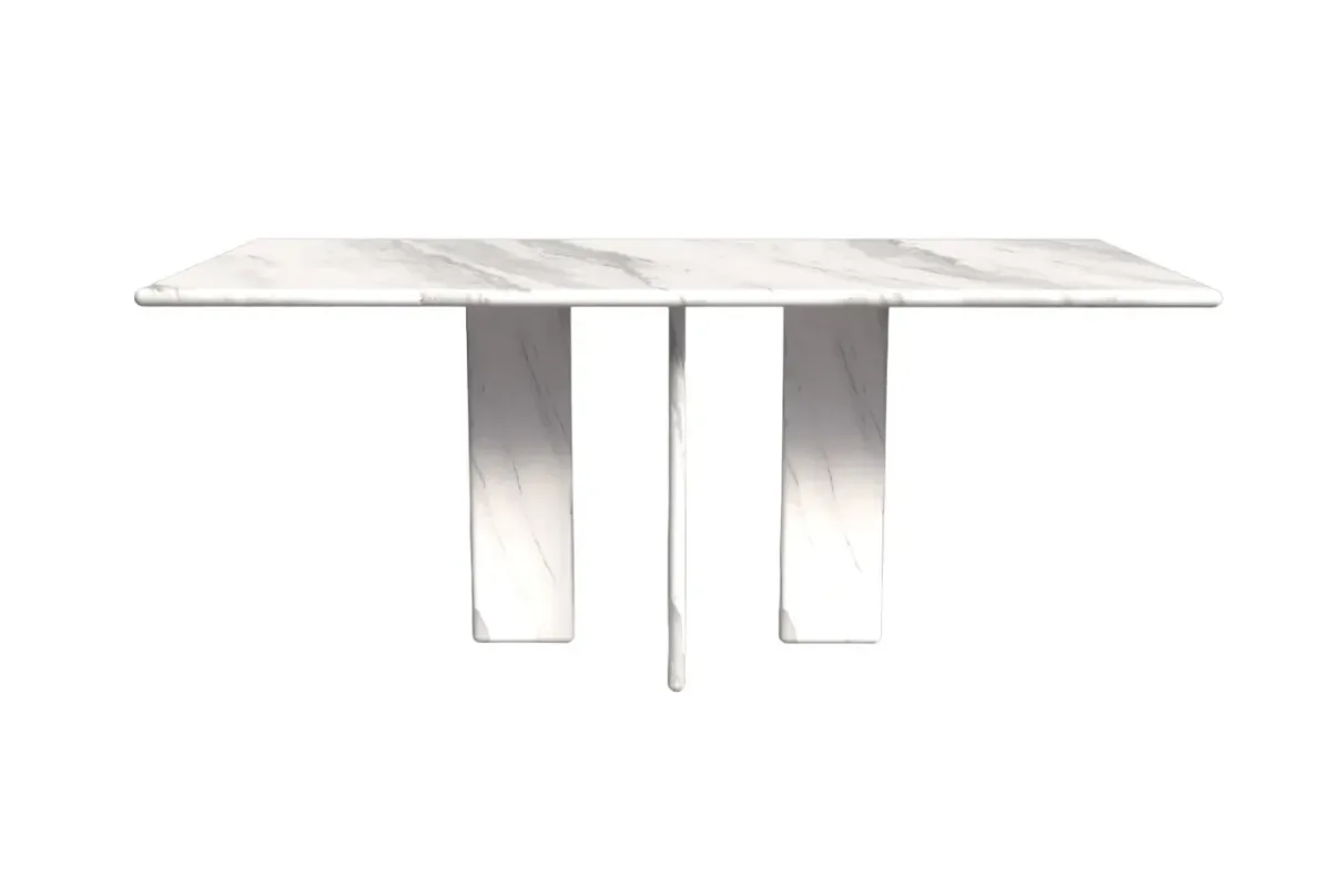 Luna Carrara Marble Dining Table 82.6"