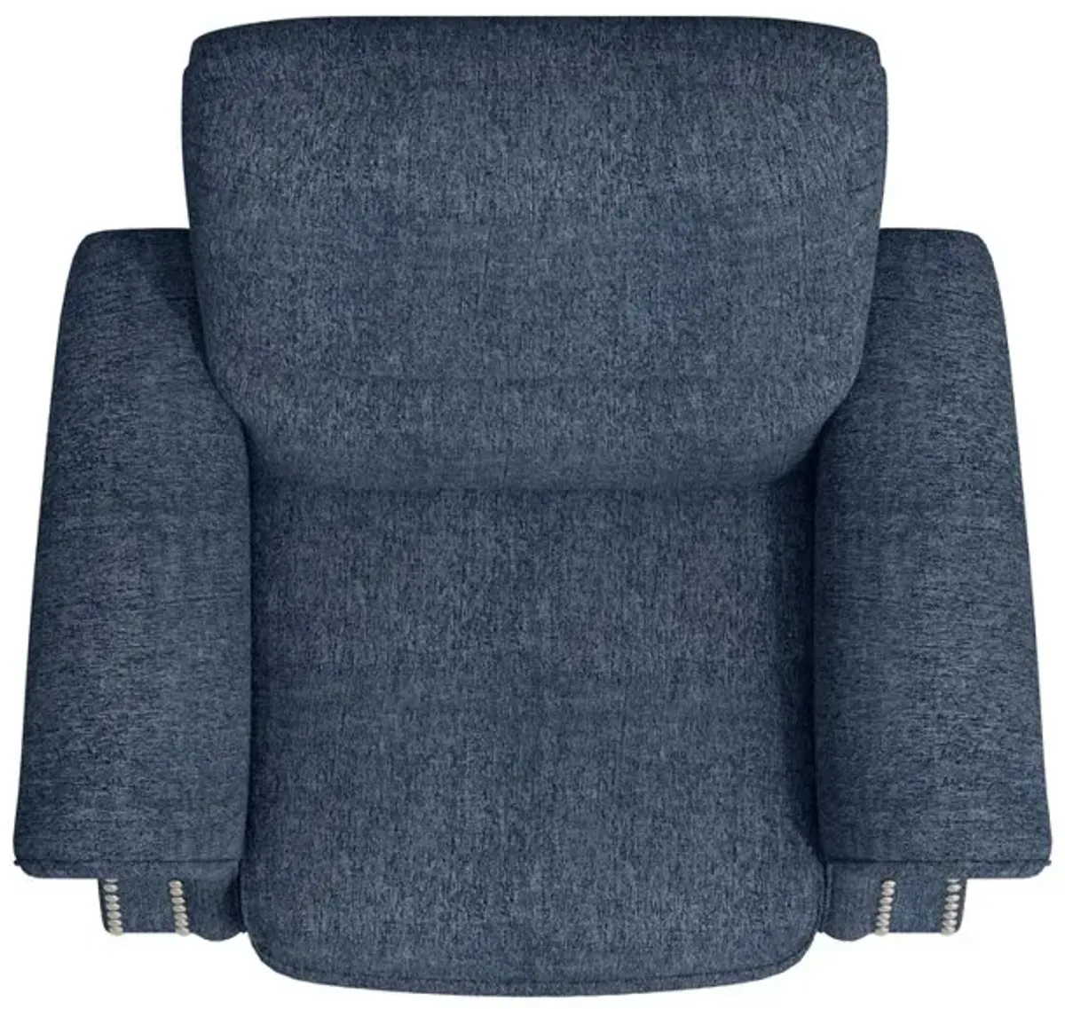 ProLounger Bustle-Back Pushback Recliner with Nailheads in Blue Chenille