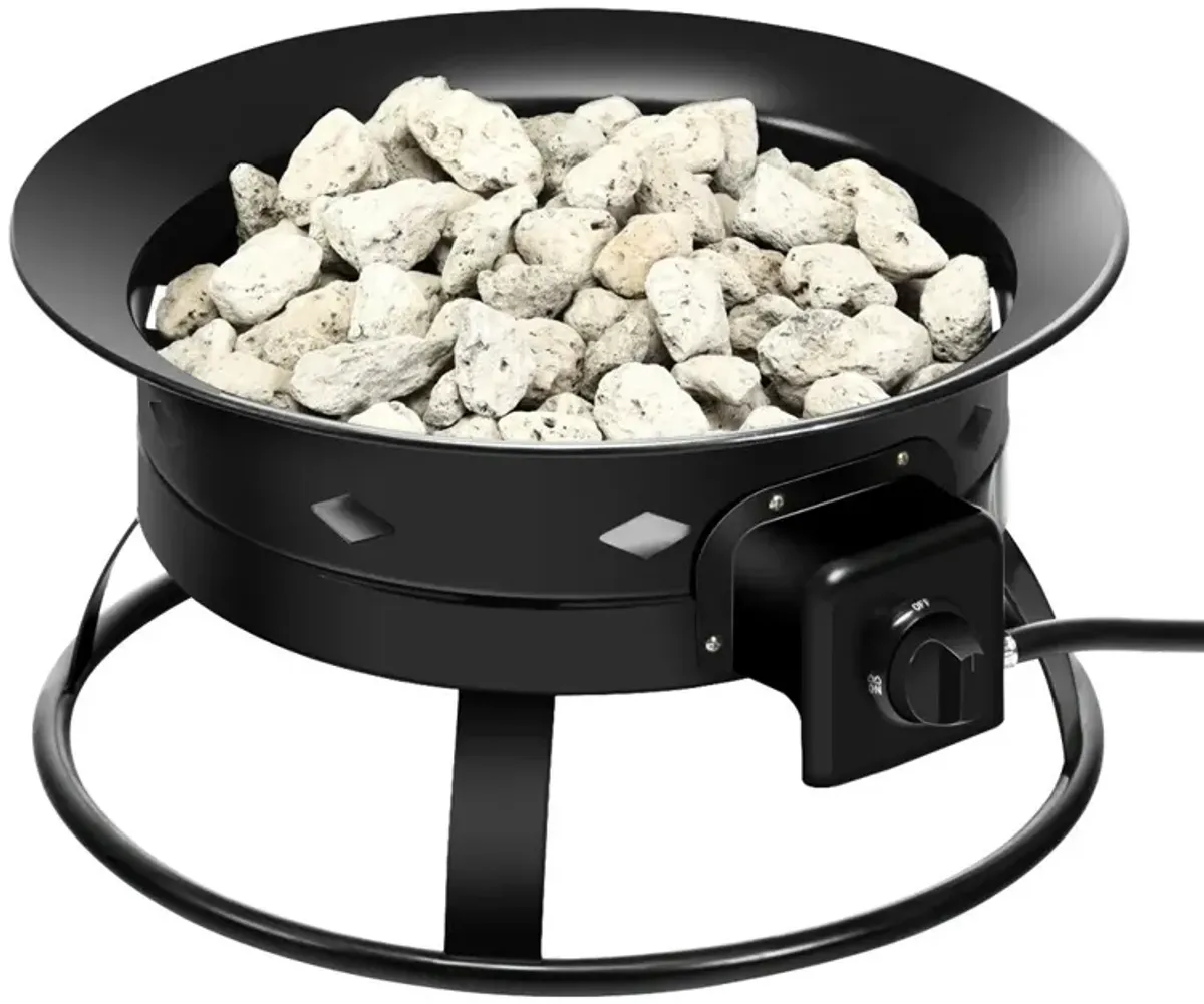 58 000BTU Firebowl Outdoor Portable Propane Gas Fire Pit with Cover and Carry Kit