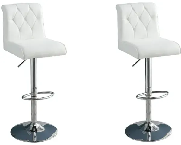 Streamdale Modern White Faux Leather Barstool Set-2