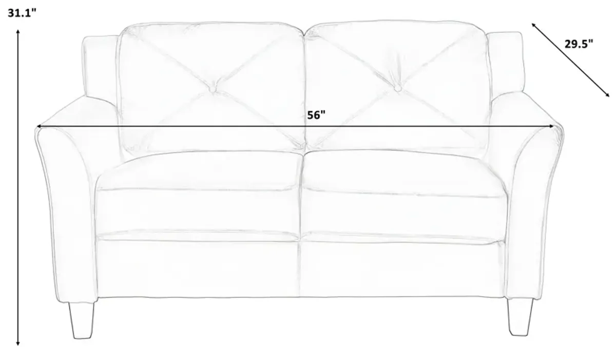 Merax  Button Tufted 3 Piece Chair Loveseat Sofa Set