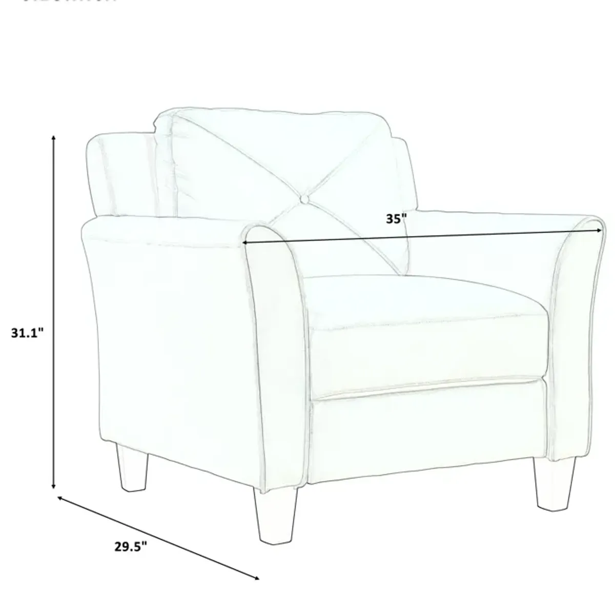 Merax  Button Tufted 3 Piece Chair Loveseat Sofa Set