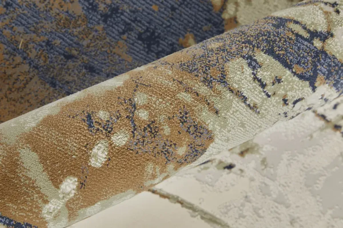 Clio 39K1F Blue/Orange/Ivory 2'9" x 7'10" Rug