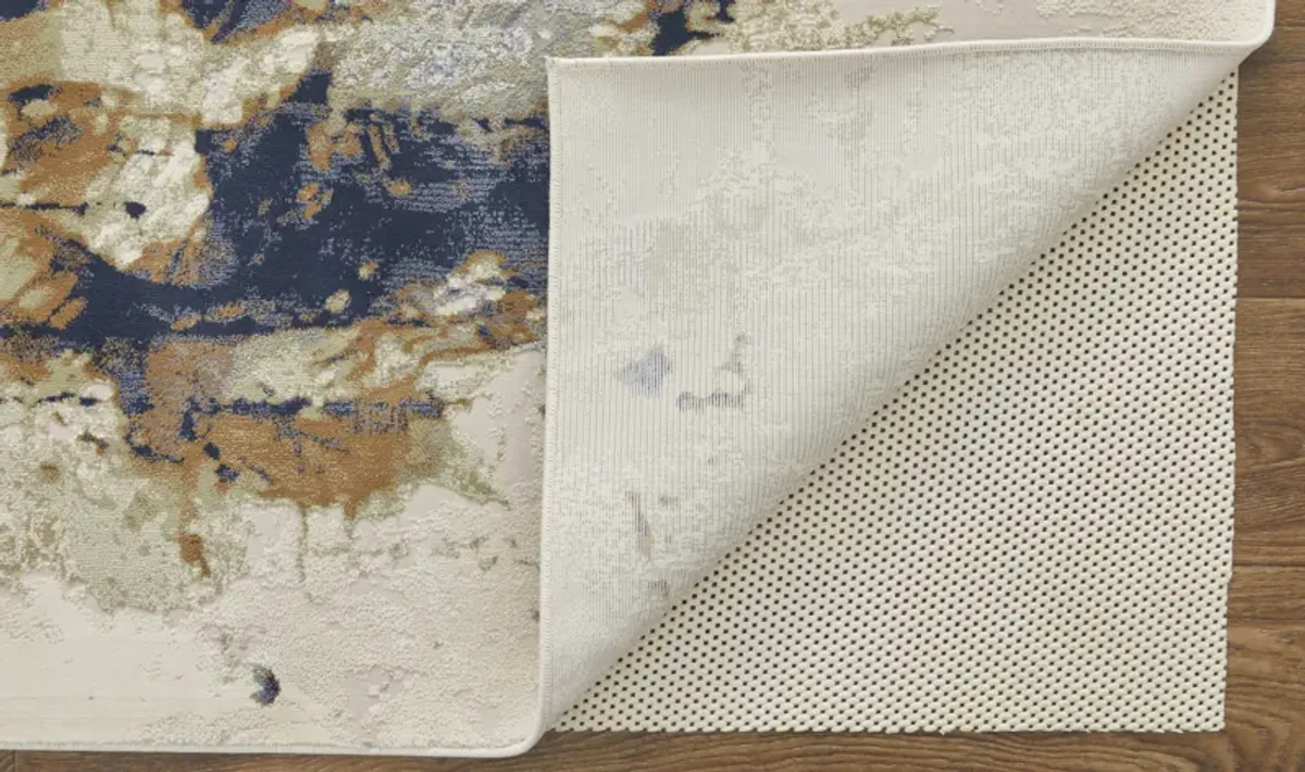 Clio 39K1F Blue/Orange/Ivory 2'9" x 7'10" Rug