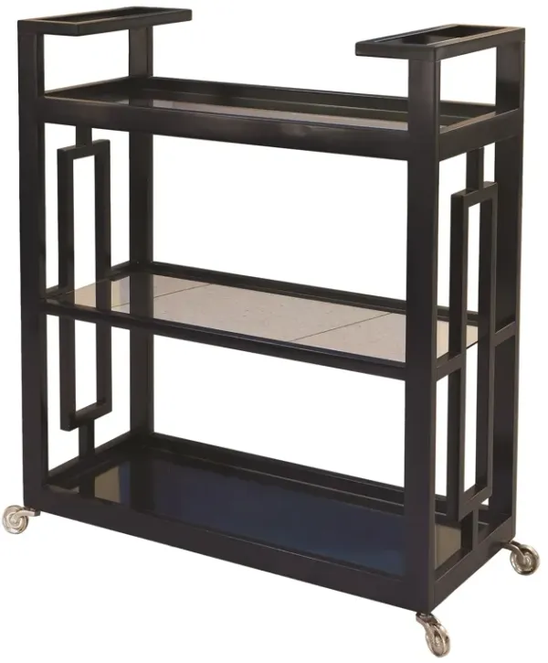 Grid Block Bar Cart-Black