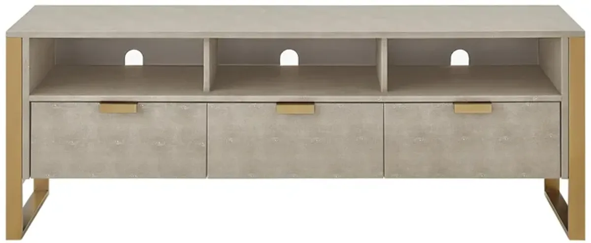Nicole Miller Taha Faux Shagreen TV Stand/Cabinet