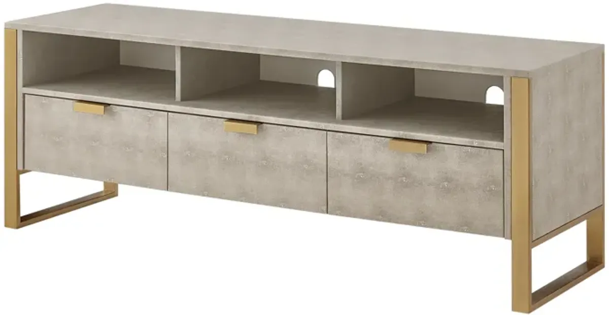 Nicole Miller Taha Faux Shagreen TV Stand/Cabinet