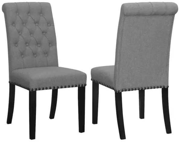 Alana Fabric Upholstered Dining Side Chair Grey (Set of 2)