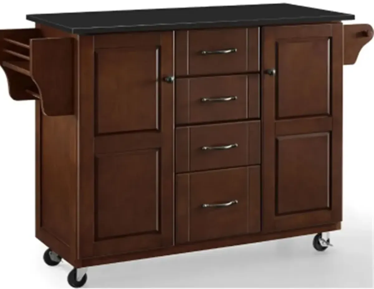 Crosley Eleanor Black Granite Top Kitchen Cart