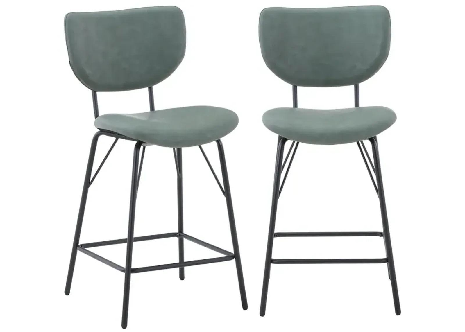 Jofran Modern Faux Leather Split-Back Upholstered Counter Height Barstool (Set of 2)