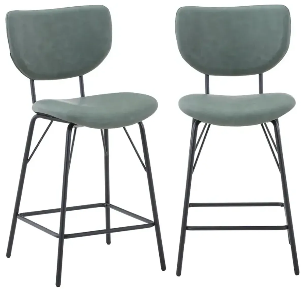 Jofran Modern Faux Leather Split-Back Upholstered Counter Height Barstool (Set of 2)