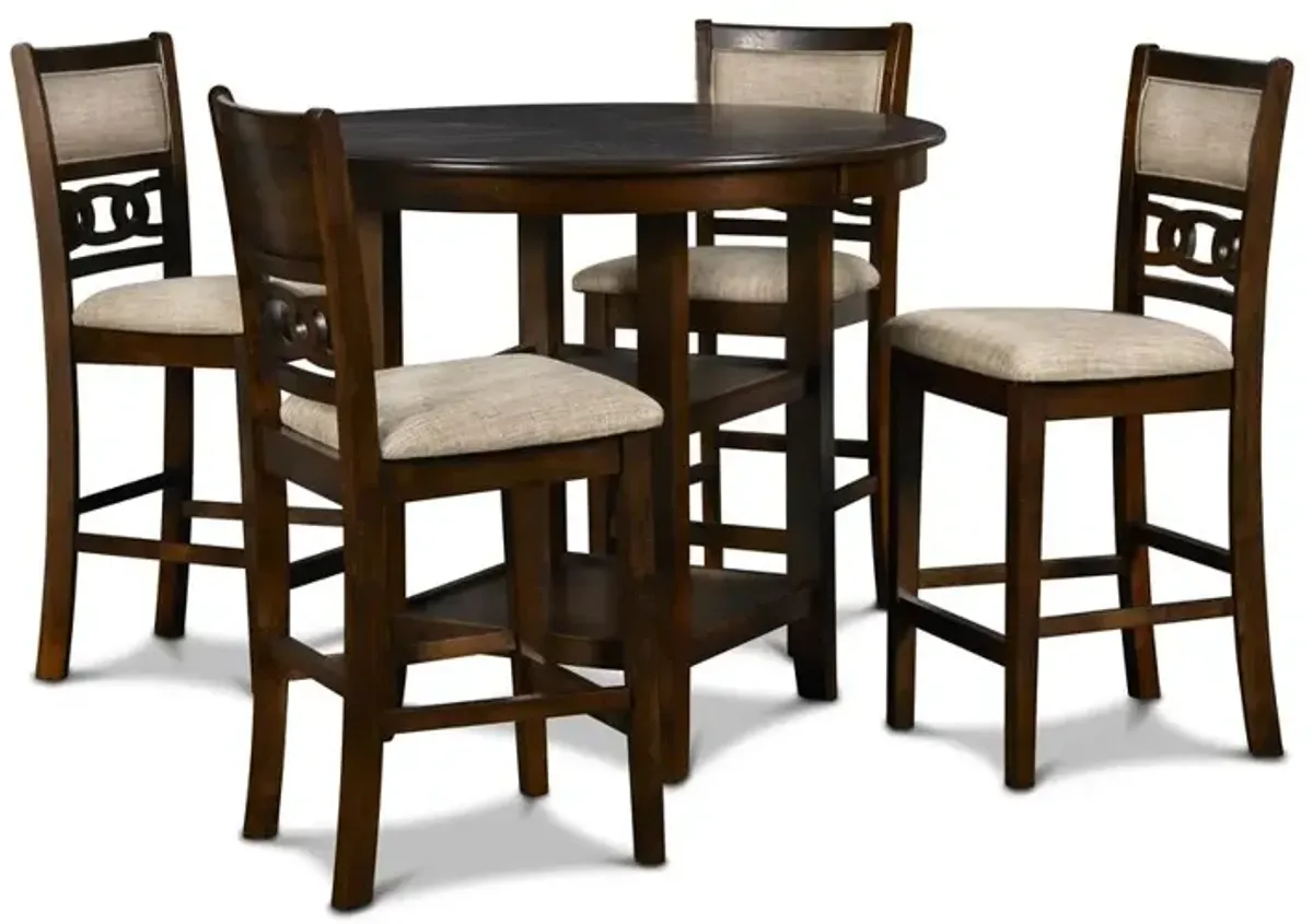 New Classic Furniture Furniture Gia 5-Piece Transitional Wood Dining Set in Cherry