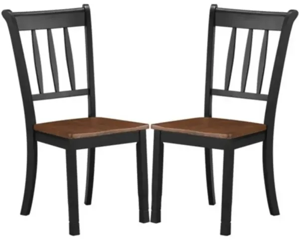 Set of 2 Solid Wood Mission Style Armless Dining Chair