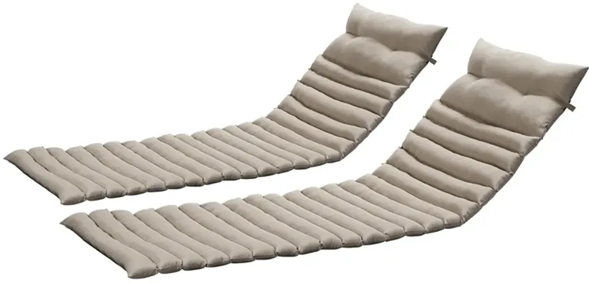 Outdoor Lounge Chair Cushion Set - KHAKI