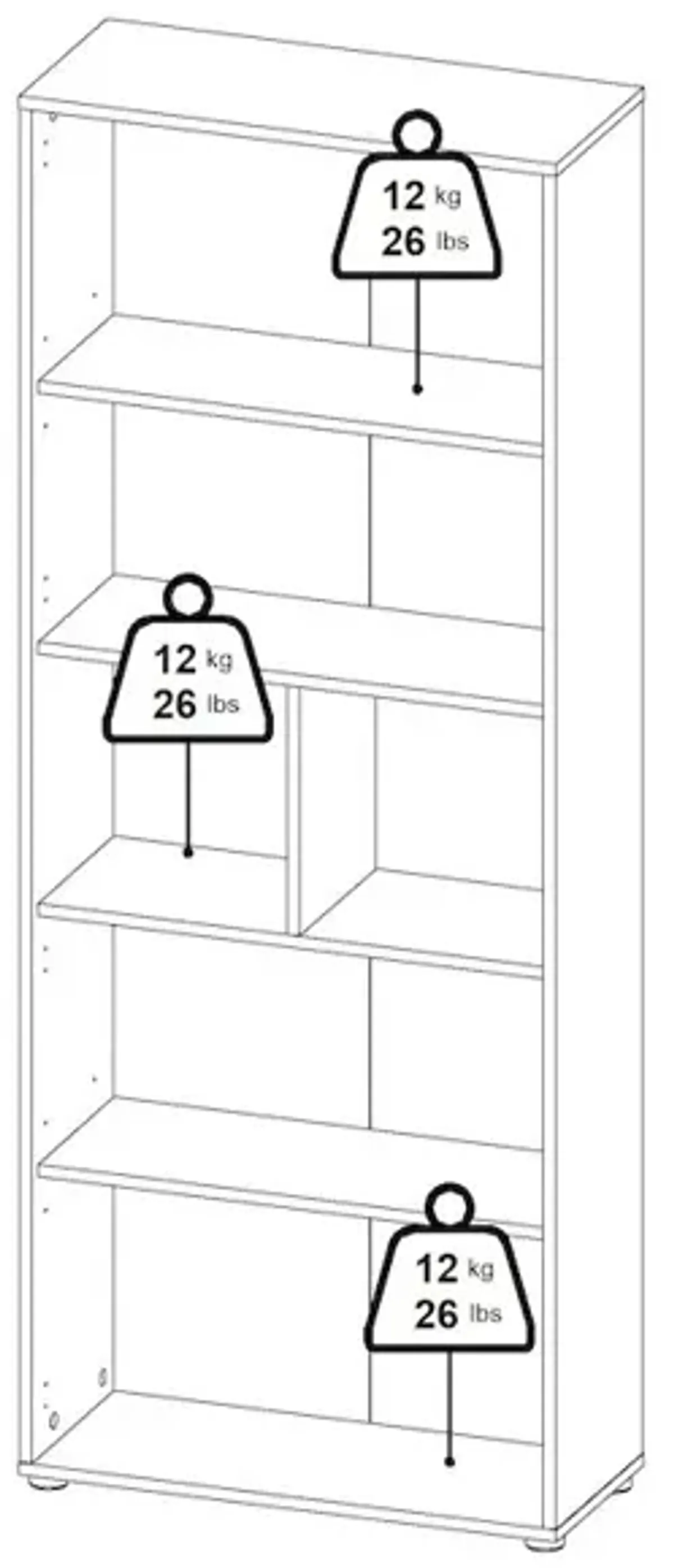 Tvilum 6 Shelf Boockase with 4 Doors, Home Office Storage