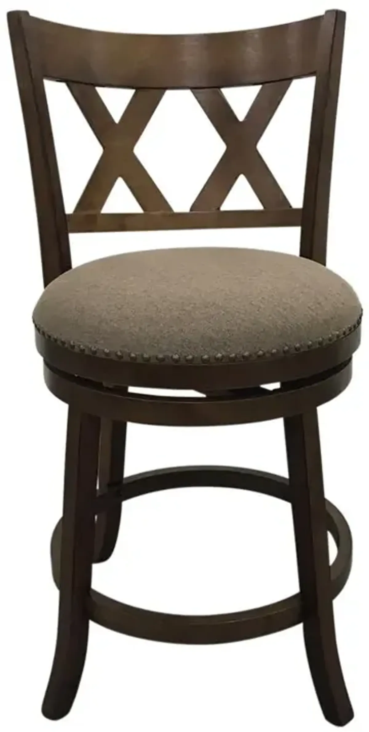 Carolina Living Sussex Deluxe Swivel Barstool - Set of 2 - Rustic - Brown Upholstery