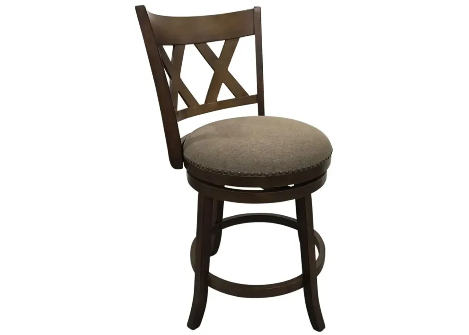 Carolina Living Sussex Deluxe Swivel Barstool - Set of 2 - Rustic - Brown Upholstery