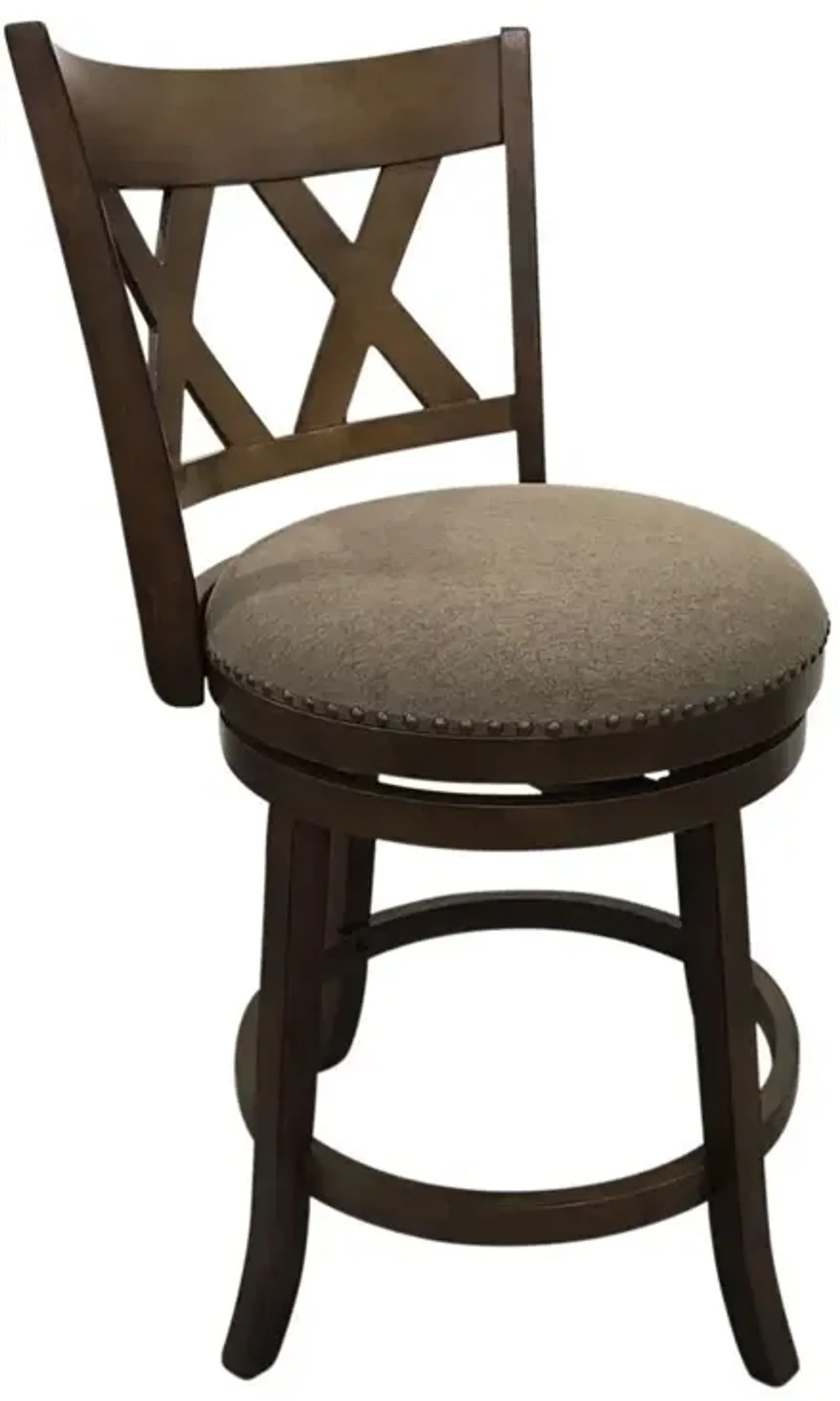 Carolina Living Sussex Deluxe Swivel Barstool - Set of 2 - Rustic - Brown Upholstery