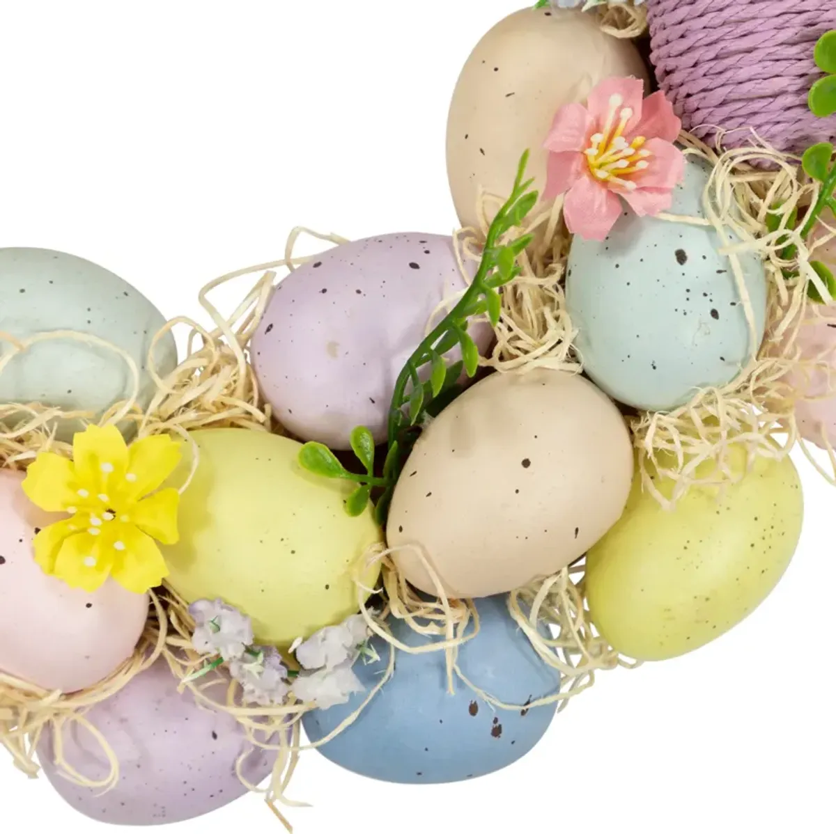 Floral and Easter Egg Spring Wreath - 12.5" - Multicolor