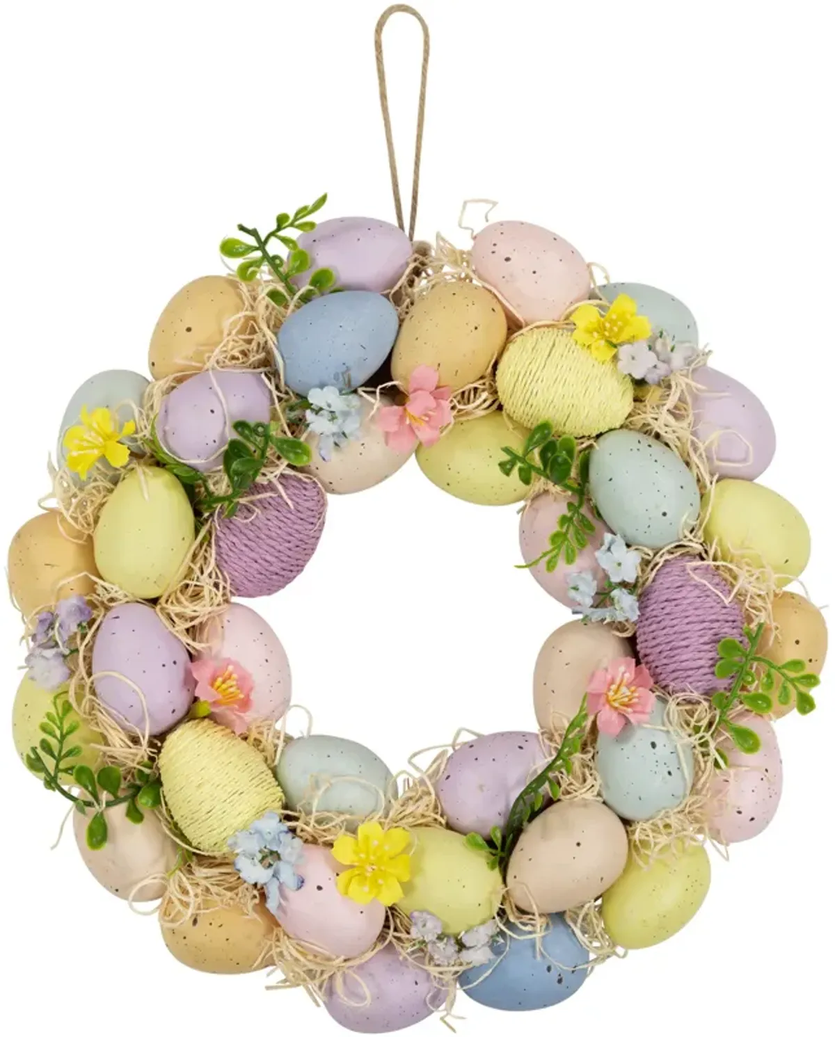 Floral and Easter Egg Spring Wreath - 12.5" - Multicolor