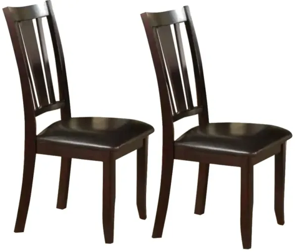 Contemporary Rubber Wood Dining Chair With Upholstered Seat, Set Of 2,Brown