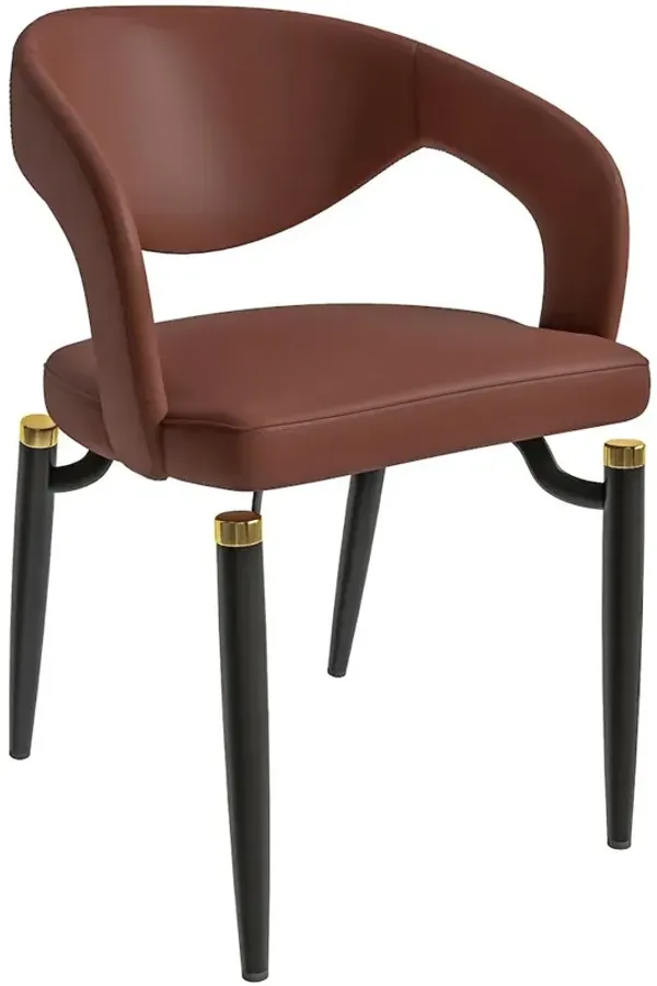 LeisureMod Entice Collection Modern Dining Chair in Brown