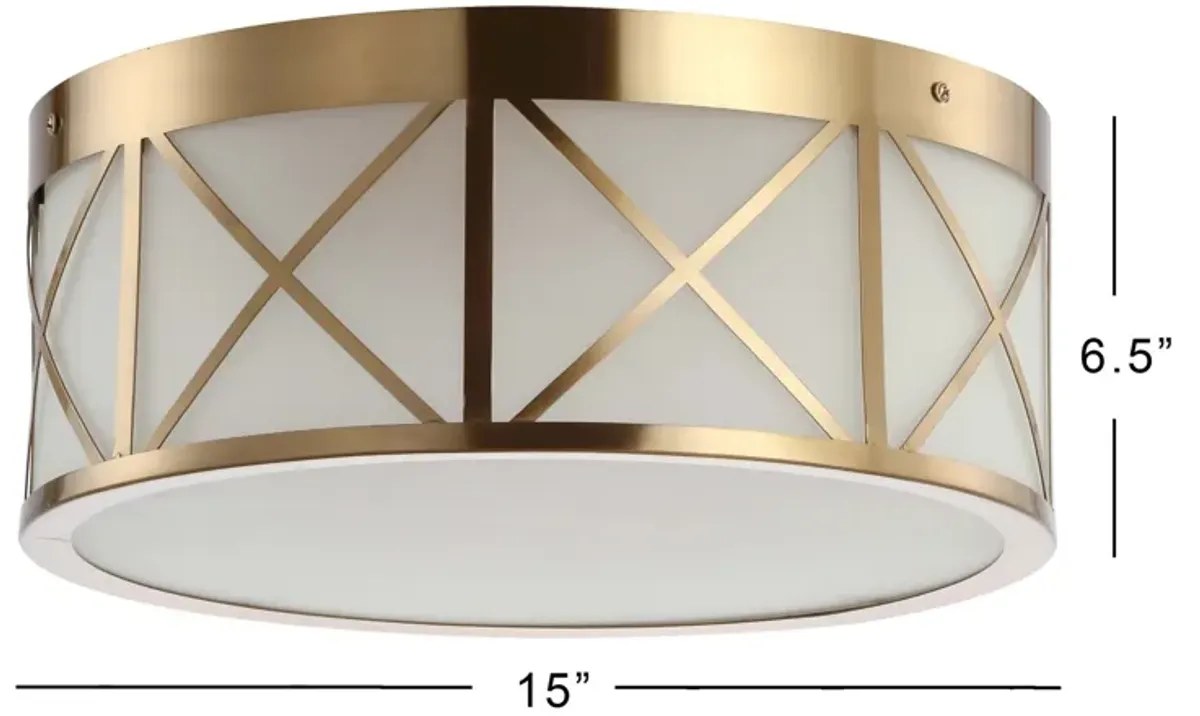 Cadence Drum Metal/Glass Flush Mount