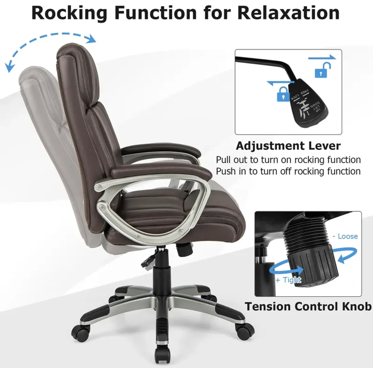 Swivel Ergonomic Office Chair Computer Desk Chair with Wheels