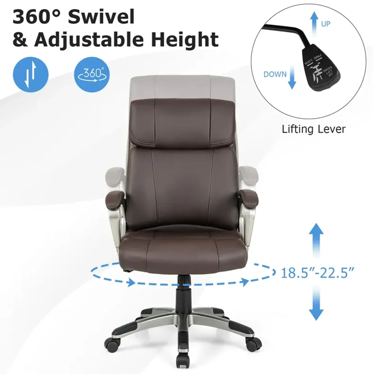 Swivel Ergonomic Office Chair Computer Desk Chair with Wheels