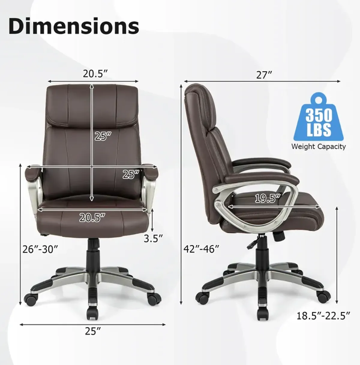 Swivel Ergonomic Office Chair Computer Desk Chair with Wheels