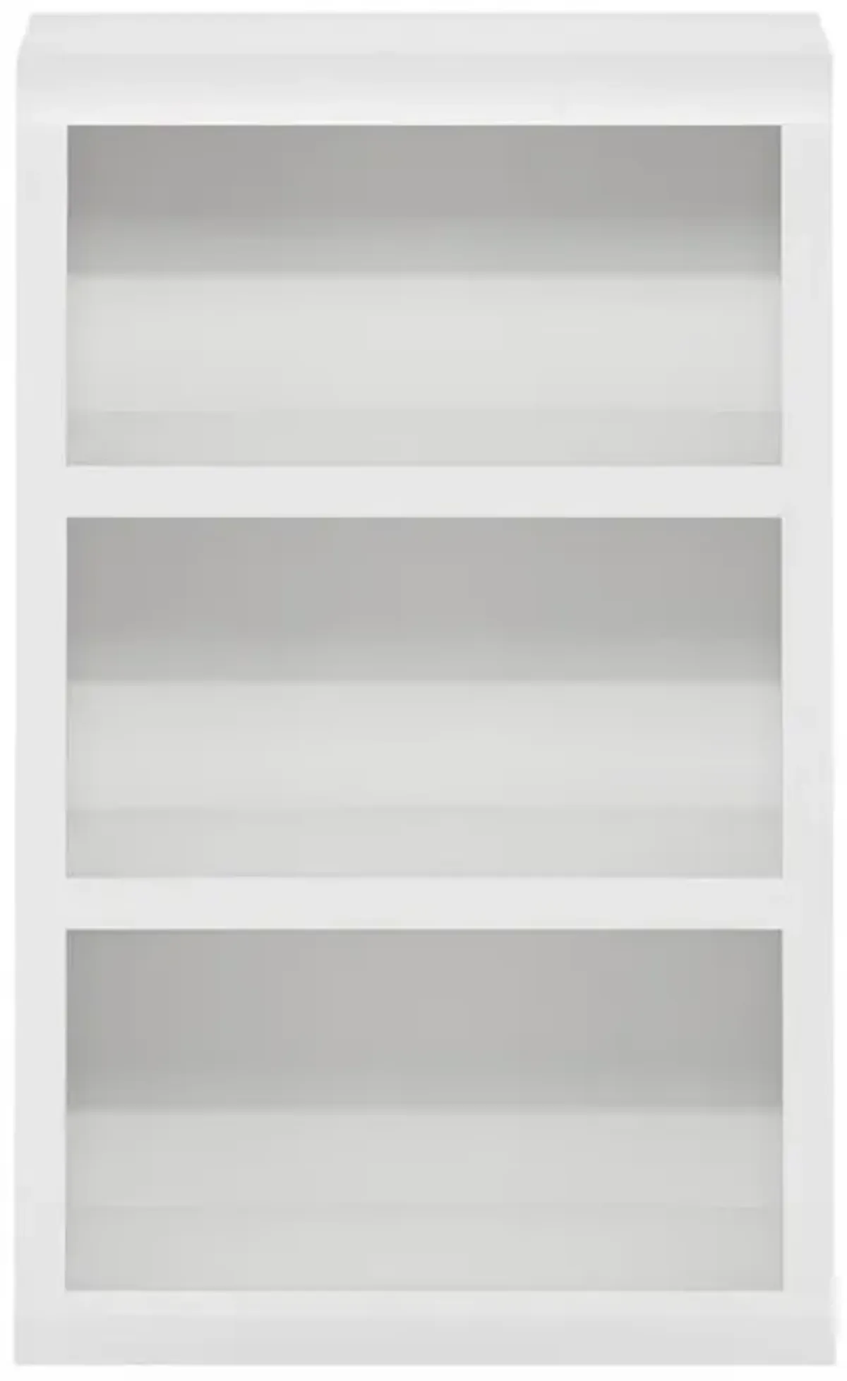 Rail 3-Tier Open Shelf Bookcase, White