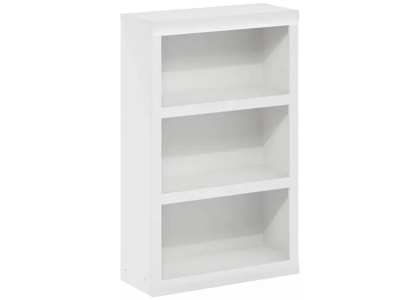 Rail 3-Tier Open Shelf Bookcase, White