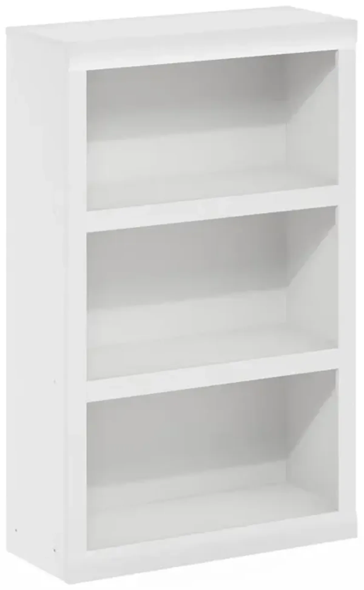 Rail 3-Tier Open Shelf Bookcase, White